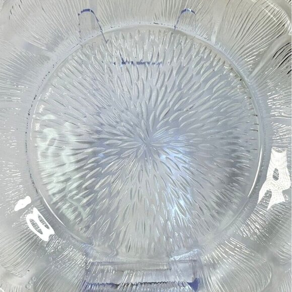 Arcoroc Clear Glass Bowl With 9" Fleur Design Elegant Floral Pattern Serving Dis - Picture 2 of 7